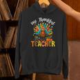 One Thankful Teacher Thanksgiving Turkey Cute Crayon Pencil Unisex Hoodie, gift for family, gift for coworker