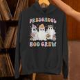 Preschool Boo Crew Groovy Halloween Floral Ghost Teacher Men Women Kids Unisex Hoodie, Groovy Teacher Hoodies, gift for family, gift for coworker