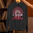 Rainbow Retro Homeschool Mom Teacher I Teach In My Pajamas Unisex Hoodie, gift for family, gift for coworker