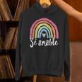 Sé Amable Spanish Bilingual Teacher Be Kind Boho Rainbow Unisex Hoodie, gift for family, gift for coworker