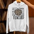 Back To School Teacher Life Apple Leopard Teacher Women Unisex Hoodie, gift for family, gift for coworker