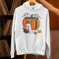 Fall Book Pumpkin Books Ghost Reading Halloween Teacher Unisex Hoodie, gift for family, gift for coworker