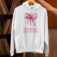 I'm Literally Just a Teacher Pencil Coquette Bow School Unisex Hoodie, gift for family, gift for coworker