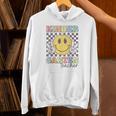 Kindergarten Teacher Team Hippie Smile Face Back To School Unisex Hoodie, gift for family, gift for coworker