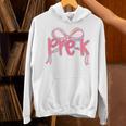 Preppy Pre k Back To School Pre-k Teachers Girls Cute Bow Unisex Hoodie, gift for family, gift for coworker Preppy Pre k Back To School Pre-k Teachers Girls Cute Bow Unisex Hoodie, gift for family, gift for coworker