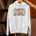 Retro Grovvy Coffee Teach Repeat Teacher Unisex Hoodie, gift for family, gift for coworker