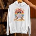 I Teach In My Pajamas Teacher Sunset Bear Retro Unisex Hoodie, gift for family, gift for coworker