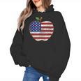 American Flag Teachers Students Apple 4th Of July Vintage Women's Hoodie, trending gift