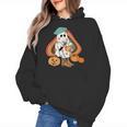Art Teacher Painting Brushes Retro Pumpkin Ghost Artist Women's Hoodie, trending gift Art Teacher Painting Brushes Retro Pumpkin Ghost Artist Women's Hoodie, trending gift
