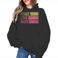 Cute Math Teacher Peace Love Math Women's Hoodie, trending gift