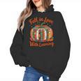 Fall In Love With Learning Book Lover Autumn Pumpkin Teacher Women's Hoodie, trending gift