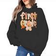 First Grade Fall Floral Coquette Bow Teachers Students Women's Hoodie, First Grade Teacher Gifts, trending gift First Grade Fall Floral Coquette Bow Teachers Students Women's Hoodie, First Grade Teacher Gifts, trending gift
