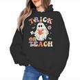 Groovy Halloween Trick Or Teach Retro Floral Ghost Teacher Women's Hoodie, Groovy Teacher Gifts, trending gift Groovy Halloween Trick Or Teach Retro Floral Ghost Teacher Women's Hoodie, Groovy Teacher Gifts, trending gift