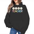 Groovy Teacher Cute Daisy Flower Retro Back To School Women's Hoodie, Groovy Teacher Gifts, trending gift