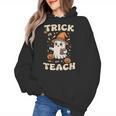 Halloween Teacher Shirts Women School Trick Or Teach Groovy Women's Hoodie, Groovy Teacher Gifts, trending gift