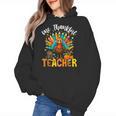 One Thankful Teacher Thanksgiving Turkey Cute Crayon Pencil Women's Hoodie, trending gift One Thankful Teacher Thanksgiving Turkey Cute Crayon Pencil Women's Hoodie, trending gift