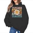 Retro Teacher Daisy Colorful Elementary School Teacher Women's Hoodie, trending gift