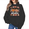 Retro Thankful Music Teacher Pumpkin Fall Thanksgiving Women's Hoodie, trending gift