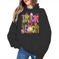 Retro Trick Or Teach Leopard Ghost Halloween Spooky Teacher Women's Hoodie, trending gift Retro Trick Or Teach Leopard Ghost Halloween Spooky Teacher Women's Hoodie, trending gift