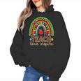 Teach Love Inspire Rainbow Leopard Cheetah Print Teacher Women's Hoodie, trending gift