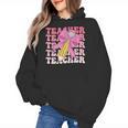 Teacher Pencil Back To School Groovy Pink Teacher First Day Women's Hoodie, Groovy Teacher Gifts, trending gift Teacher Pencil Back To School Groovy Pink Teacher First Day Women's Hoodie, Groovy Teacher Gifts, trending gift
