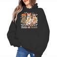 Trick Or Teach Groovy Teacher Halloween Floral Ghost Women's Hoodie, Groovy Teacher Gifts, trending gift Trick Or Teach Groovy Teacher Halloween Floral Ghost Women's Hoodie, Groovy Teacher Gifts, trending gift