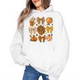 Coquette Teach Teacher Bows Thanksgiving Turkey Fall Autumn Women's Hoodie, trending gift