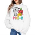P Is For Pre-K Teacher Pencil Apple Back To School Women's Hoodie, trending gift P Is For Pre-K Teacher Pencil Apple Back To School Women's Hoodie, trending gift