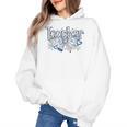 Teacher Blue Chinoiserie Coquette Bow Heart Teacher Life Women's Hoodie, trending gift Teacher Blue Chinoiserie Coquette Bow Heart Teacher Life Women's Hoodie, trending gift