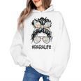 Teacher Para Life Tee Paraprofessional Cute Messy Bun Women's Hoodie, trending gift
