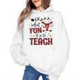 Teachers Oh What Fun It Is To Teach Cute Red Plaid Reindeer Women's Hoodie, trending gift