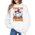 Trick Or Teach Teacher Halloween Ghost Pencil Floral Women's Hoodie, trending gift Trick Or Teach Teacher Halloween Ghost Pencil Floral Women's Hoodie, trending gift