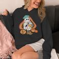 Art Teacher Painting Brushes Retro Pumpkin Ghost Artist Women's Hoodie, funny design Art Teacher Painting Brushes Retro Pumpkin Ghost Artist Women's Hoodie, funny design