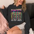 Back To School Retro Teaching Is My Jam 80s Teacher Boombox Women's Hoodie, funny design