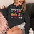 Battery Life Of a Teacher Shirt Thanksgiving Teacher Women's Hoodie, funny design
