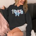 Coquette Bow Teach Teacher Happy First Day Back To School Women's Hoodie, funny design