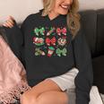 Cute Coquette Pencil Bow Christmas School Teacher Student Women's Hoodie, funny design