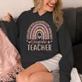 Cute Daycare Teacher Rainbow Leopard Print Childcare Worker Women's Hoodie, funny design Cute Daycare Teacher Rainbow Leopard Print Childcare Worker Women's Hoodie, funny design