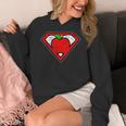 Cute Distressed Super Teacher Superhero Apple Shirt Women's Hoodie, Super Teacher Gifts, funny design