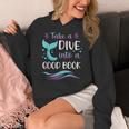 Cute Mermaid Librarian Teacher Dive Into A Good Book Reading Women's Hoodie, funny design Cute Mermaid Librarian Teacher Dive Into A Good Book Reading Women's Hoodie, funny design