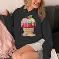 Dripping Apple Ice Cream Cone Cute Teacher Appreciation Women's Hoodie, funny design
