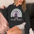 Early Headstart Cute Retro Rainbow Teachers Women's Hoodie, funny design