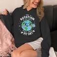 Earth Day Rotation Of The Earth Makes My Day Science Teacher Women's Hoodie, Science Teacher Gifts, funny design