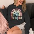 ESL Squad Teacher Crew Team Back To School English Rainbow Women's Hoodie, Esl Teacher Gifts, English Teacher Gifts, funny design ESL Squad Teacher Crew Team Back To School English Rainbow Women's Hoodie, Esl Teacher Gifts, English Teacher Gifts, funny design