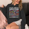 ESL Teacher All Are Welcome Here For Worlds Virtual Teachers Women's Hoodie, Esl Teacher Gifts, funny design