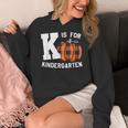 Fall Kindergarten Teacher K Is For Buffalo Plaid Pumpkin Women's Hoodie, funny design
