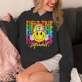 Field Trip Squad Groovy Field Day Smile Face Teacher Tie Dye Women's Hoodie, Groovy Teacher Gifts, funny design Field Trip Squad Groovy Field Day Smile Face Teacher Tie Dye Women's Hoodie, Groovy Teacher Gifts, funny design