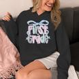 First Grade Coquette Bow Girls Teacher Team 1st Grade Squad Women's Hoodie, First Grade Teacher Gifts, funny design