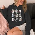 Ghosts With Books Library Halloween Men Women Kids Teacher Women's Hoodie, funny design