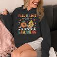 Groovy Fall In Love With Learning Autumn Pumpkin Teacher Women's Hoodie, Groovy Teacher Gifts, funny design Groovy Fall In Love With Learning Autumn Pumpkin Teacher Women's Hoodie, Groovy Teacher Gifts, funny design